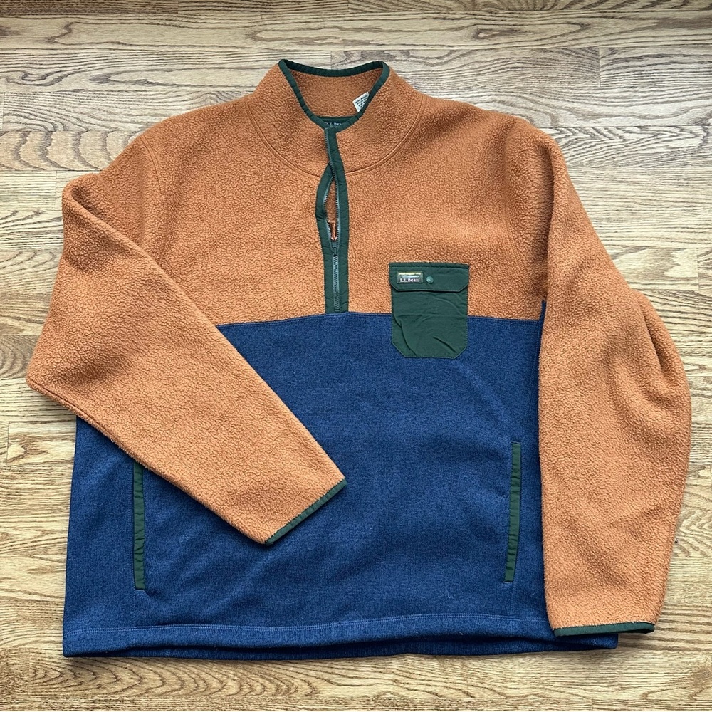 LL Bean Color Block 1/2 Zip Men’s XXL